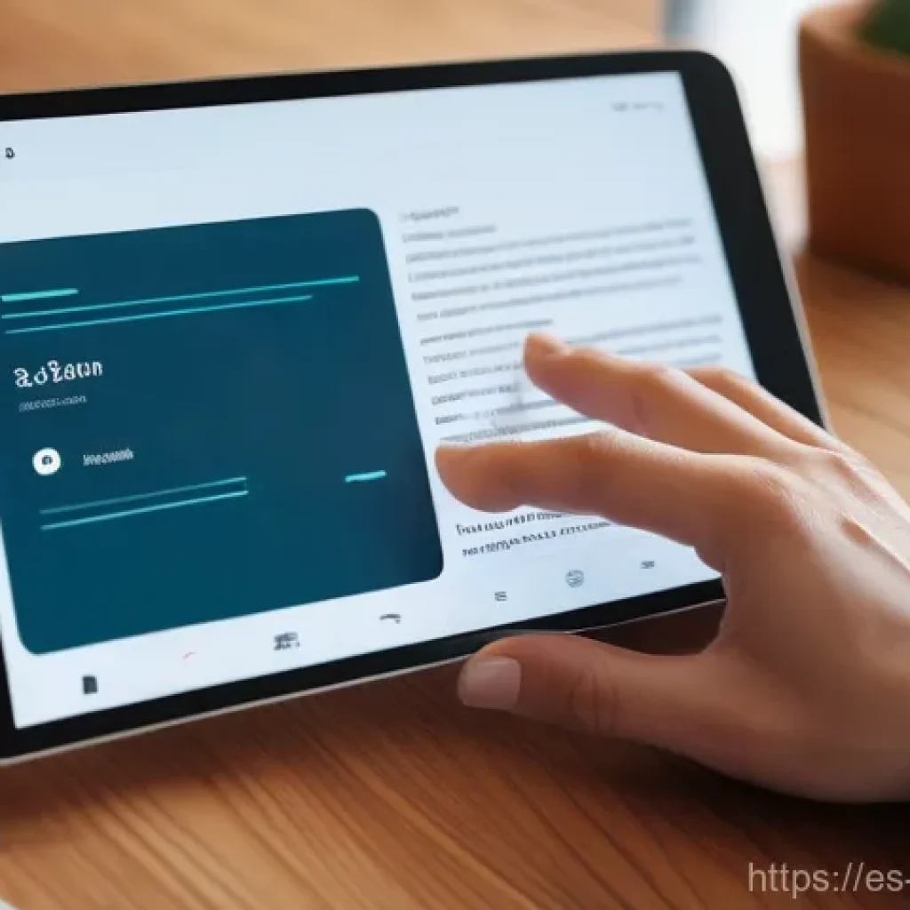 웹 디자인에서의 촉각적 요소 활용 - **Prompt:** A close-up shot of an adult's hand, casually dressed and fully clothed, gently interacti...
