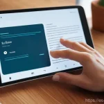 웹 디자인에서의 촉각적 요소 활용 - **Prompt:** A close-up shot of an adult's hand, casually dressed and fully clothed, gently interacti...