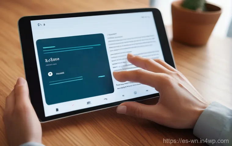웹 디자인에서의 촉각적 요소 활용 - **Prompt:** A close-up shot of an adult's hand, casually dressed and fully clothed, gently interacti...
