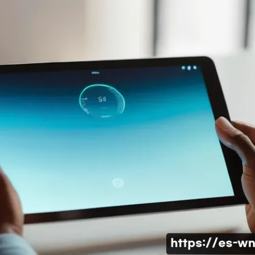 촉각적 UX 디자인을 위한 프로토타입 제작 - **"A close-up shot of a person's hands gently touching a sleek, futuristic tablet screen. Subtle, wa...