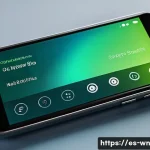 촉각적 UX 디자인을 위한 색상 선택 방법 - A modern touchscreen user interface design showcasing a vibrant smartphone screen with a primary bri...